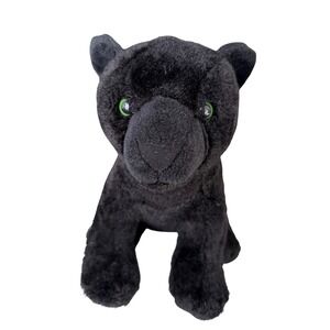 Wild Republic Black Panther Plush Stuffed Animal Toy Green Eyes 10"